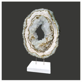 3D Geode Slice Luxury לבן וזהב - אלכסנדרה דוברייקין