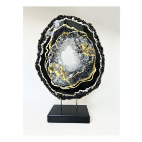 3D Geode Slice Luxury Black & Gold - אלכסנדרה דוברייקין