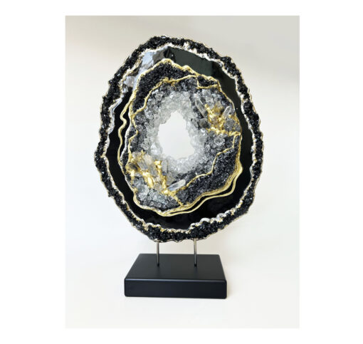 3D Geode Slice Luxury Black & Gold - אלכסנדרה דוברייקין