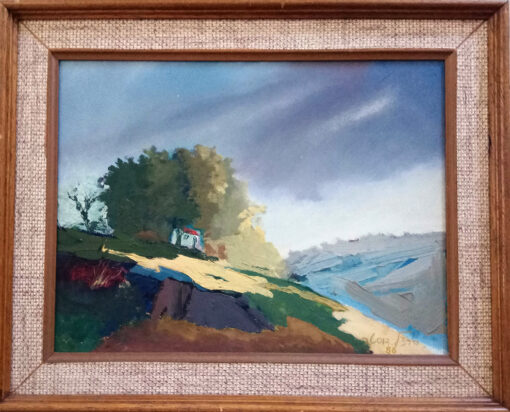 ציור נוף טבע צבעי שמן על עץ - מיכאל הרצל דוסטר